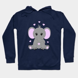 Cute baby elephant in pink Hoodie